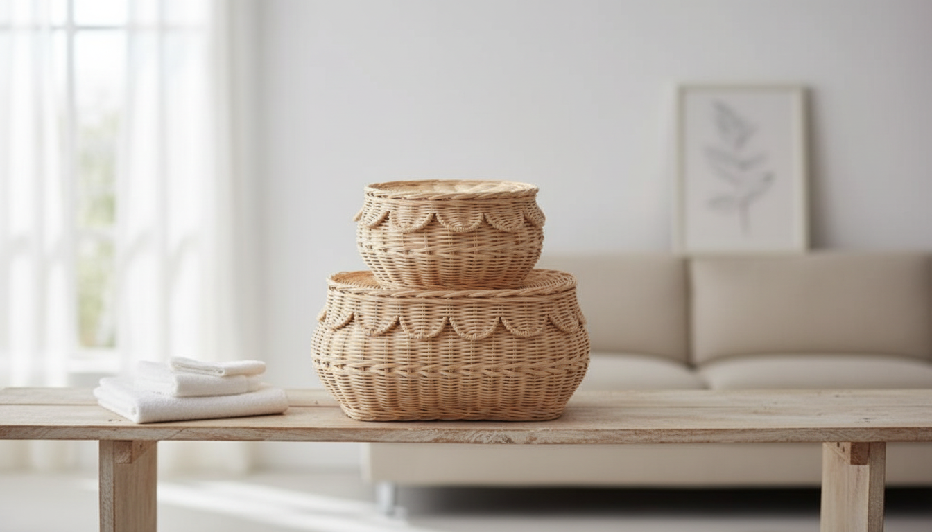 Eco-Friendly Handwoven Seagrass Storage Basket