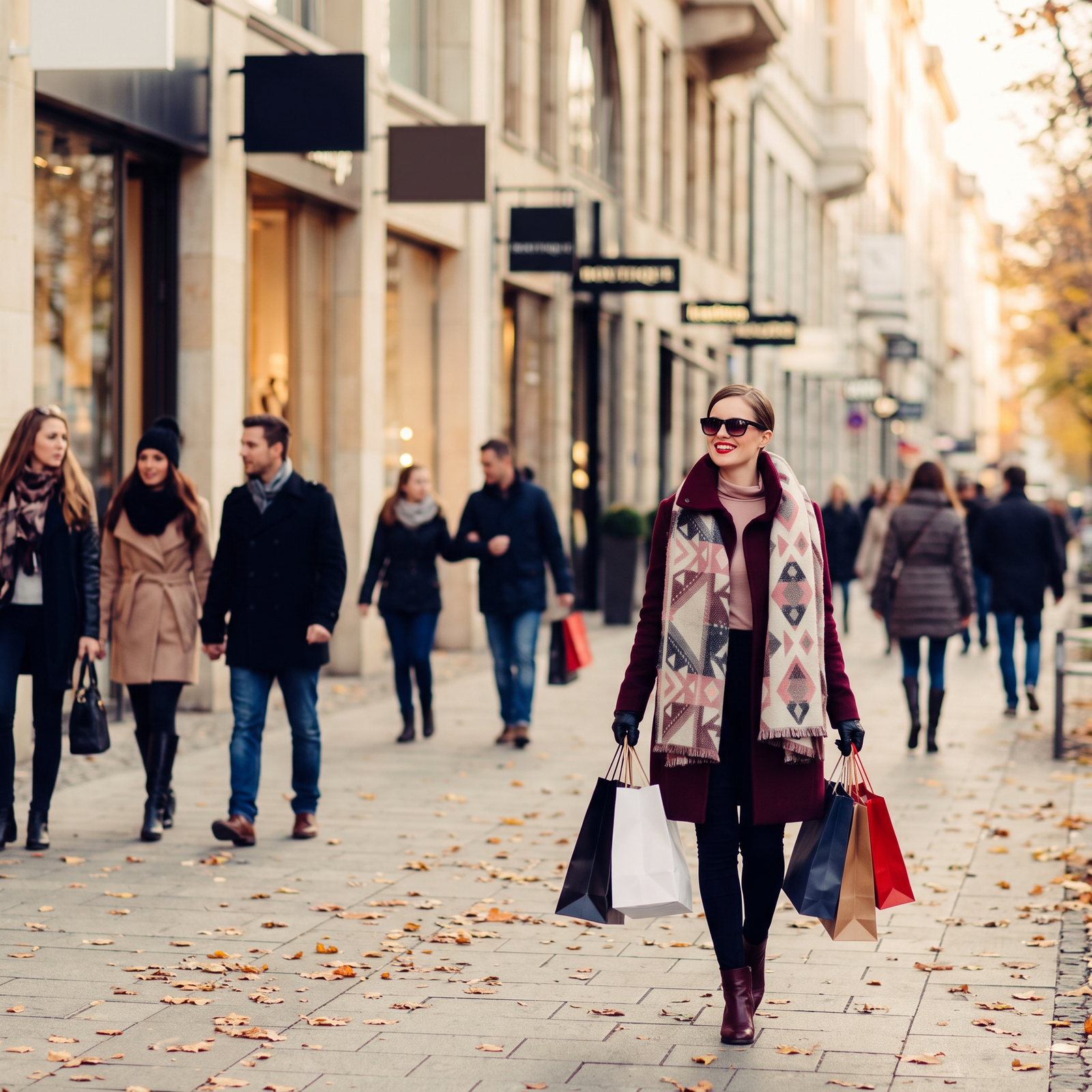 65-Inch 4K Smart TV lifestyle setting displayed on a busy urban street